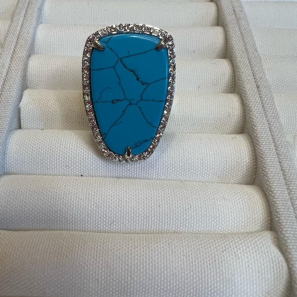 Turquoise Silver Statement Ring - Picture 4 of 4
